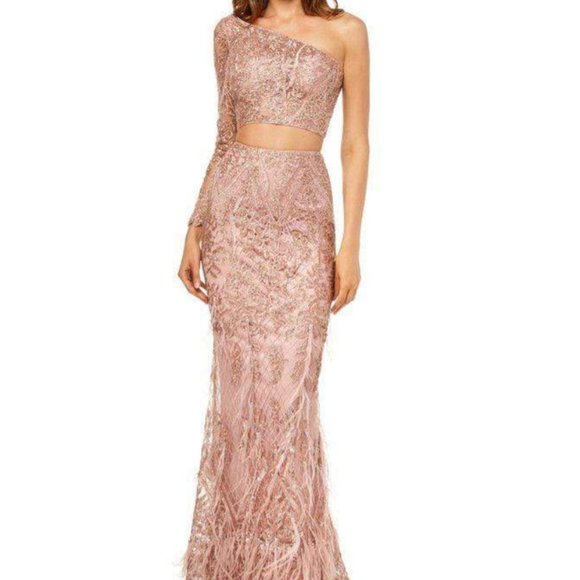 Sherri Hill Dresses & Skirts - Sherri Hill - One Shoulder Feathered Sheath Gown 5